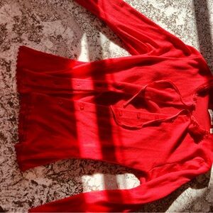 Doen Red Women's Cardigan Sweater